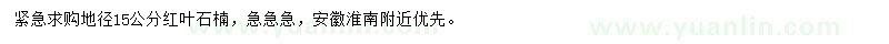 求购地径15公分红叶石楠