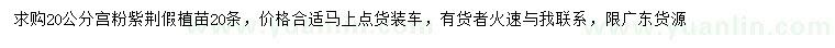 求购20公分宫粉紫荆