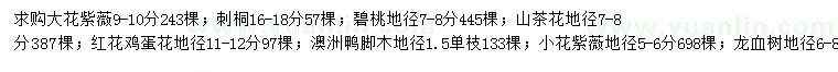 求购大花紫薇、刺桐、碧桃等