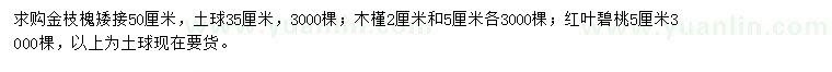 求购金枝槐、木槿、红叶碧桃