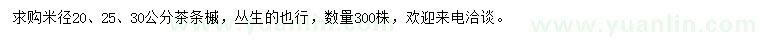 求购米径20、25、30公分茶条槭