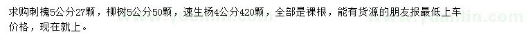 求购刺槐、柳树、速生杨