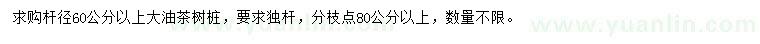 求购杆径60公分以上大油茶树桩