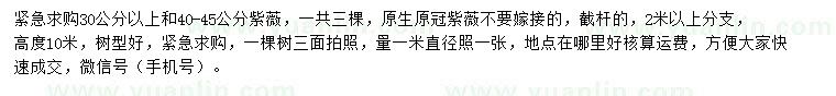 求购30公分以上、40-45公分紫薇