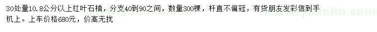 求购30处量10.8公分红叶石楠