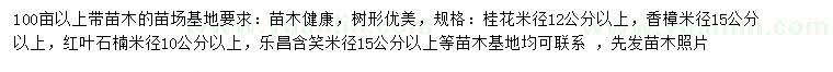 求购桂花、香樟、红叶石楠等