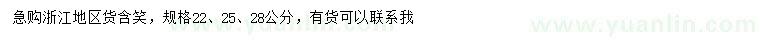 求购22、25、28公分含笑