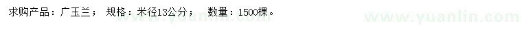 求购米径13公分广玉兰