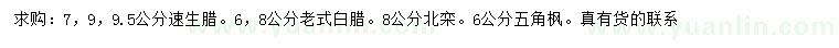 求购白蜡、北栾、五角枫