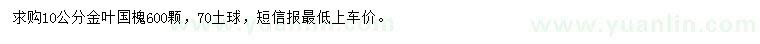 求购10公分金叶国槐