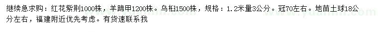 求购红花紫荆、羊蹄甲、乌桕