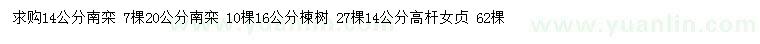 求购南栾、楝树、高杆女贞