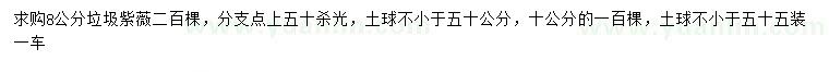 求购8、10公分垃圾紫薇