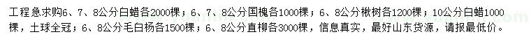 求购白蜡、国槐、楸树等