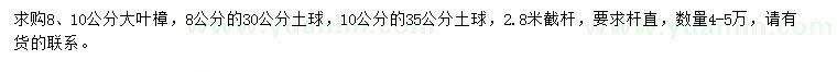 求购8、10公分大叶樟