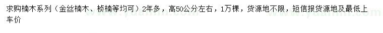 求购高50公分金丝楠木、桢楠