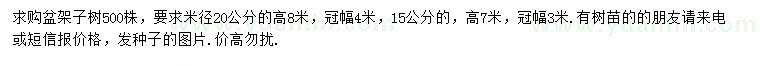 求购米径15、20公分盆架子