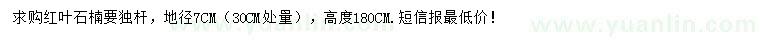 求购30公分量7公分红叶石楠