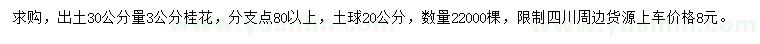 求购出土30公分量3公分桂花