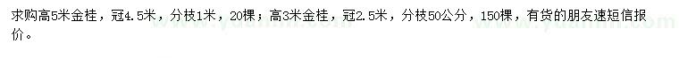 求购高3、5米金桂