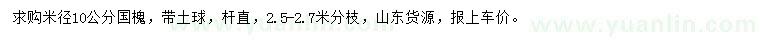 求购米径10公分国槐