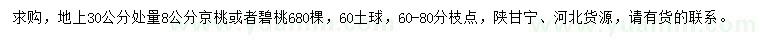 求购地上30公分处量8公分京桃或者碧桃