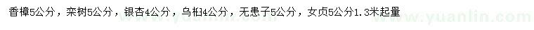 求购香樟、栾树、银杏等