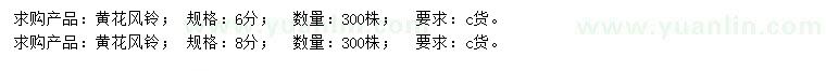 求购6、8公分黄花风铃