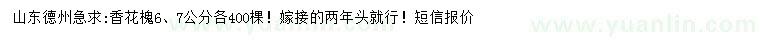 求购6、7公分香花槐