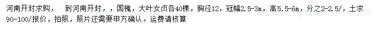 求购胸径12公分国槐、大叶女贞