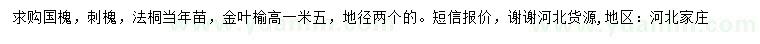 求购国槐、刺槐、法桐等