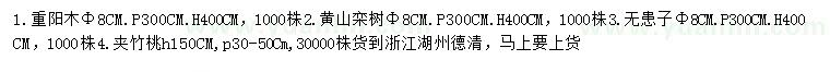 求购重阳木、黄山栾树、无患子等