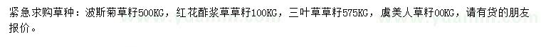 求购波斯菊、红花酢浆草、三叶草种子等