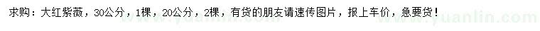 求购20、30公分大红紫薇