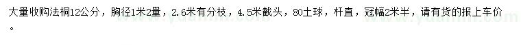 求购1.2米量12公分法桐