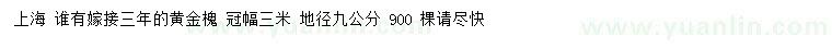 求购地径9公分黄金槐