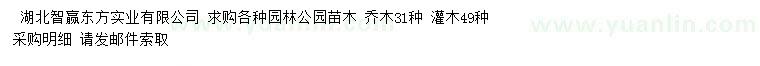 求购 求购各种园林公园苗木 乔木31种 灌木49种 采购明细 请