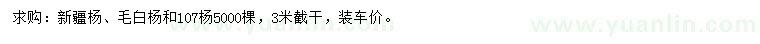 求购新疆杨、毛白杨、107杨