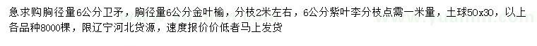 求购卫矛、金叶榆、紫叶李