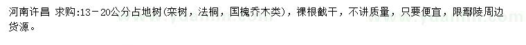 求购栾树、法桐、国槐