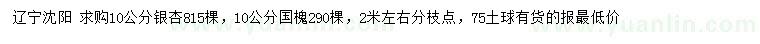 求购10公分银杏、国槐