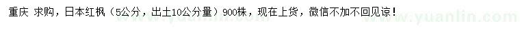 求购出土10公分量5公分日本红枫