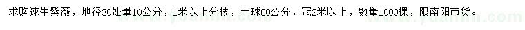 求购地径30量10公分速生紫薇