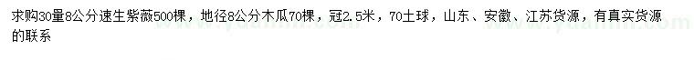 求购30量8公分速生紫薇、木瓜树