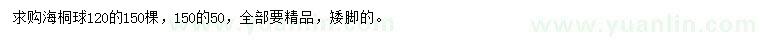 求购1.2、1.5米海桐球