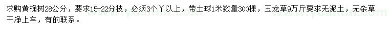 求购28公分黄桷树、玉龙草