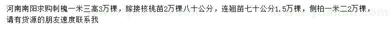 求购刺槐、嫁接核桃苗、连翘