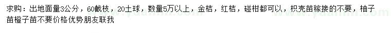 求购金桔、红桔、碰柑