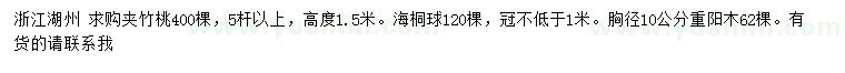 求购夹竹桃、海桐球、重阳木