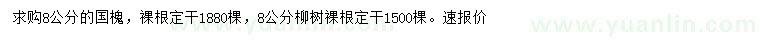 求购8公分国槐、柳树